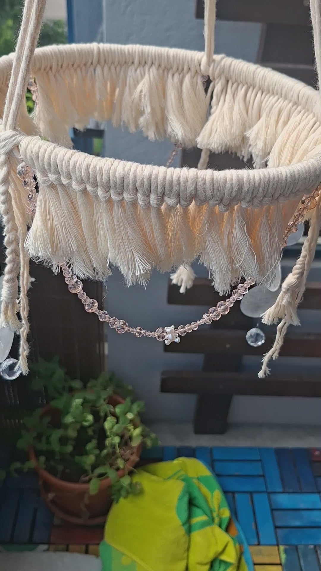 Boho Kristall-Mobile „Rosé“ – Handgemachte Fenster- & Raumdekoration