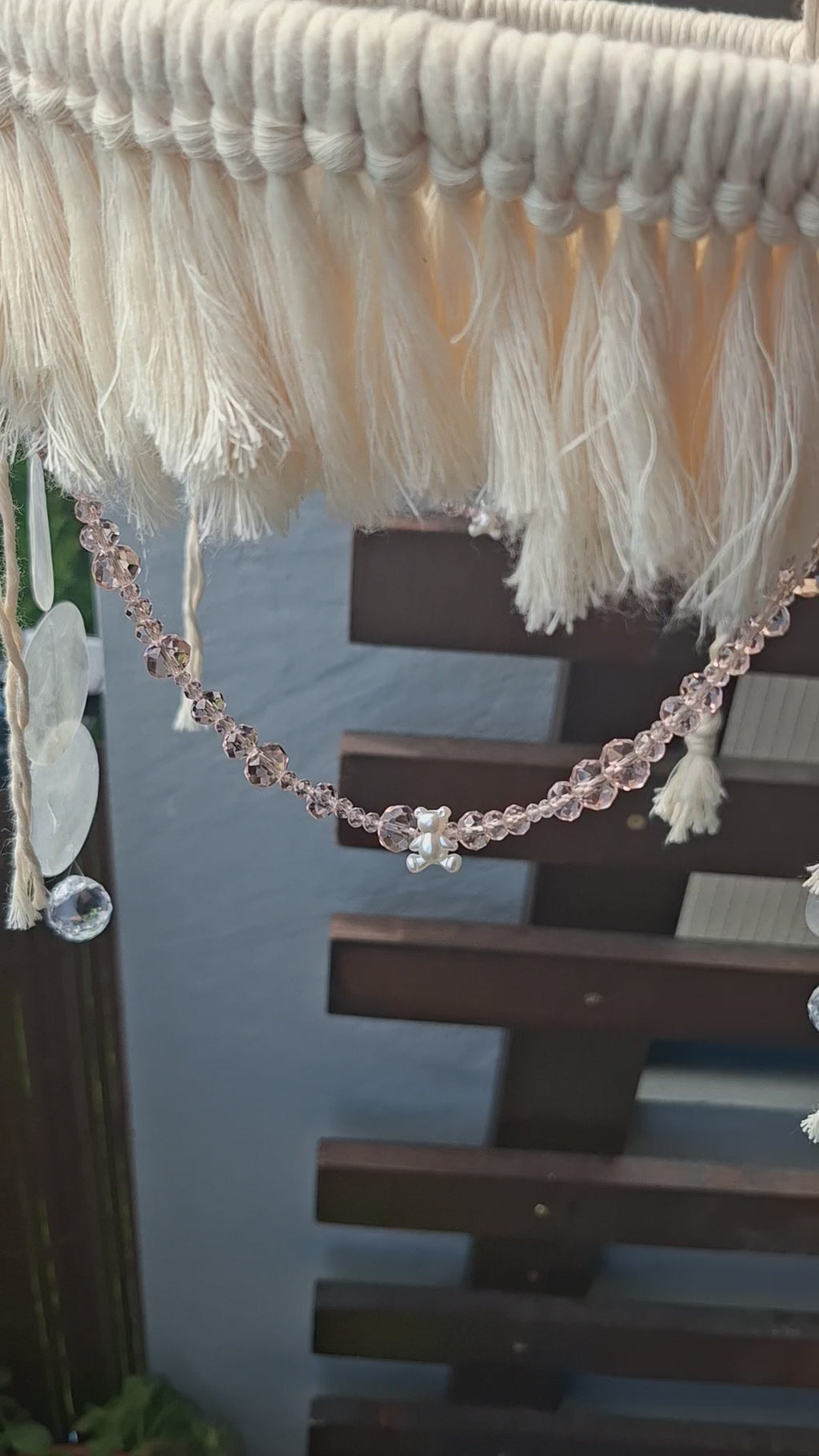 Boho Kristall-Mobile „Rosé“ – Handgemachte Fenster- & Raumdekoration