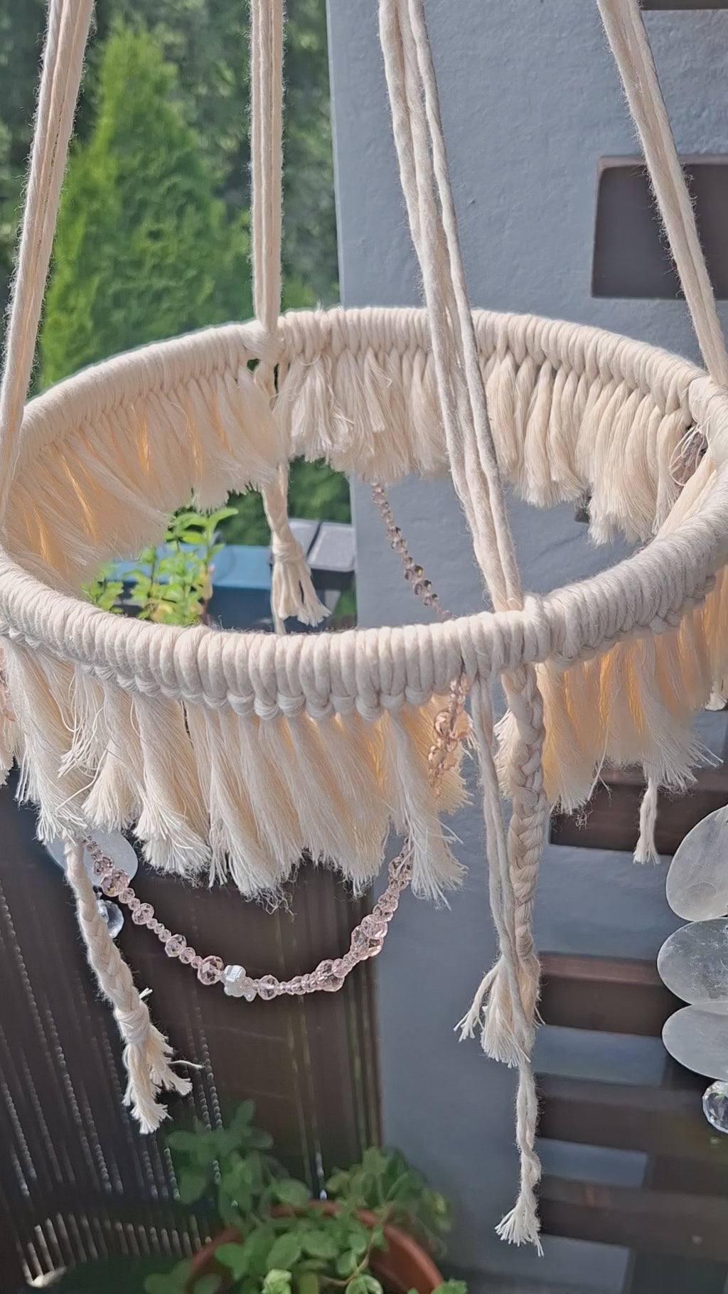 Boho Kristall-Mobile „Rosé“ – Handgemachte Fenster- & Raumdekoration