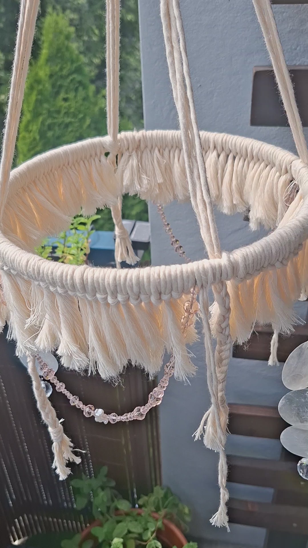 Boho Kristall-Mobile „Rosé“ – Handgemachte Fenster- & Raumdekoration