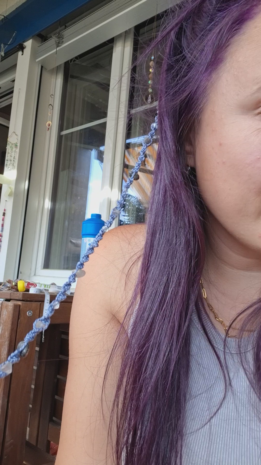 Boho Hair Wrap blue Mystic