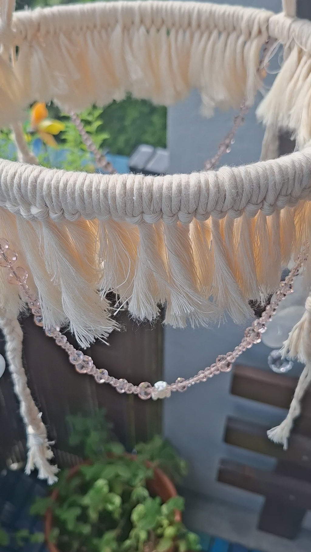Boho Kristall-Mobile „Rosé“ – Handgemachte Fenster- & Raumdekoration