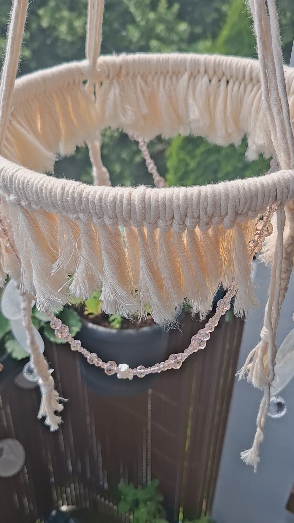 Boho Kristall-Mobile „Rosé“ – Handgemachte Fenster- & Raumdekoration