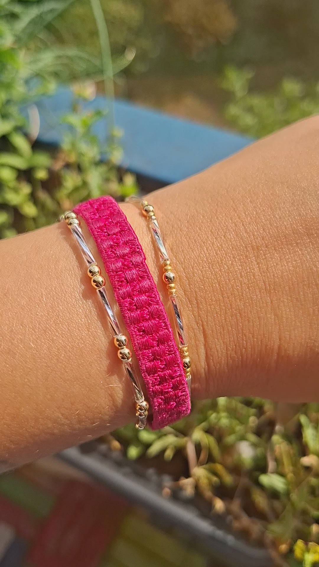 Feines armband gold perlen - gummischnur