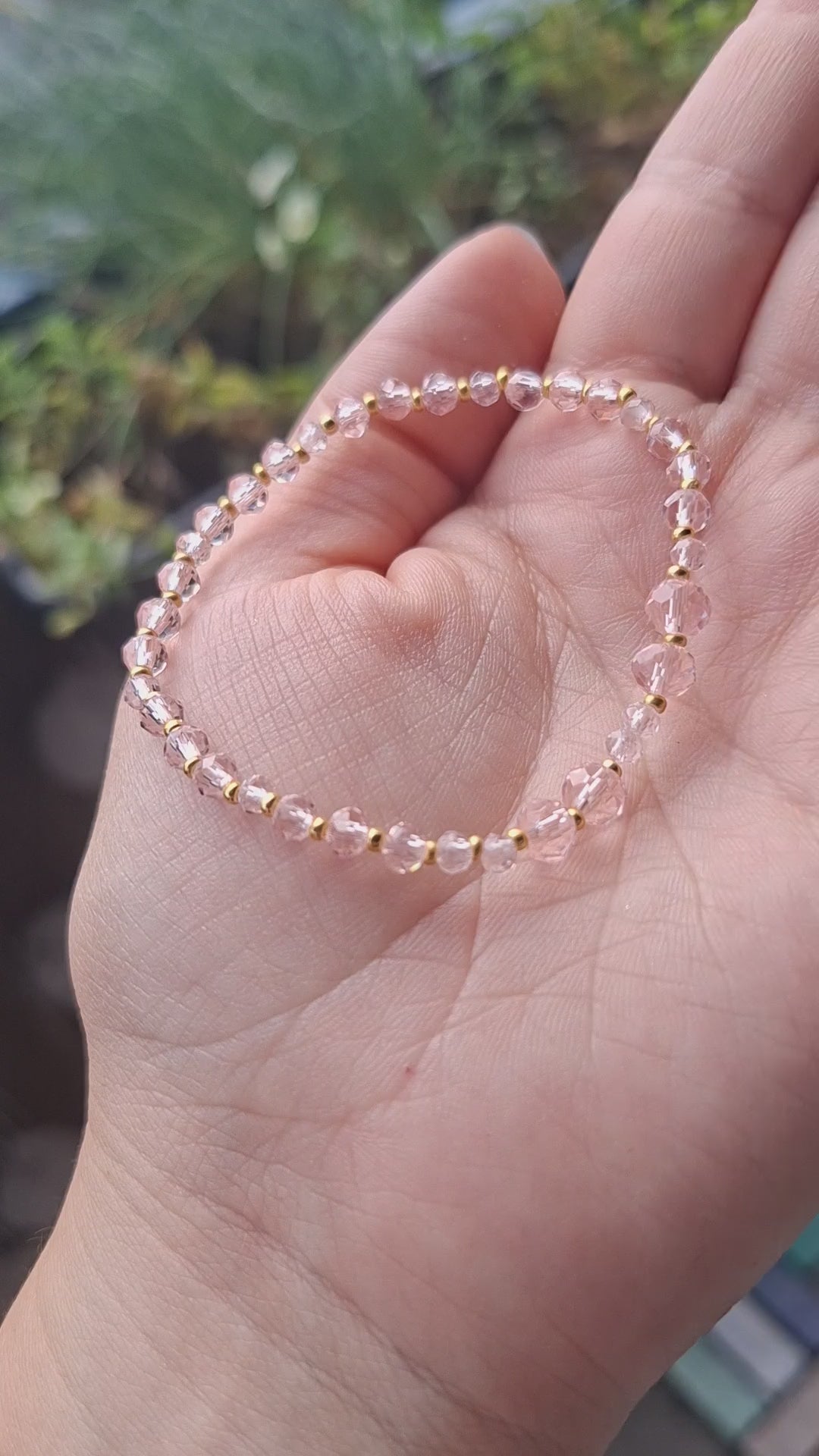 Perlenarmband - feines rosa gold