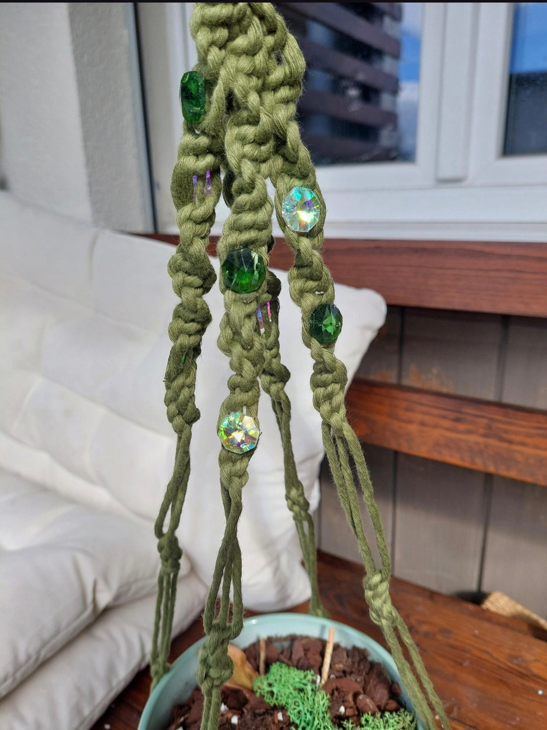 Makramee Blumenampel – Boho Pflanzenhänger Handgemacht