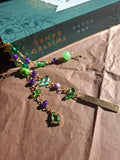 Handmade lesezeichen grün- violett