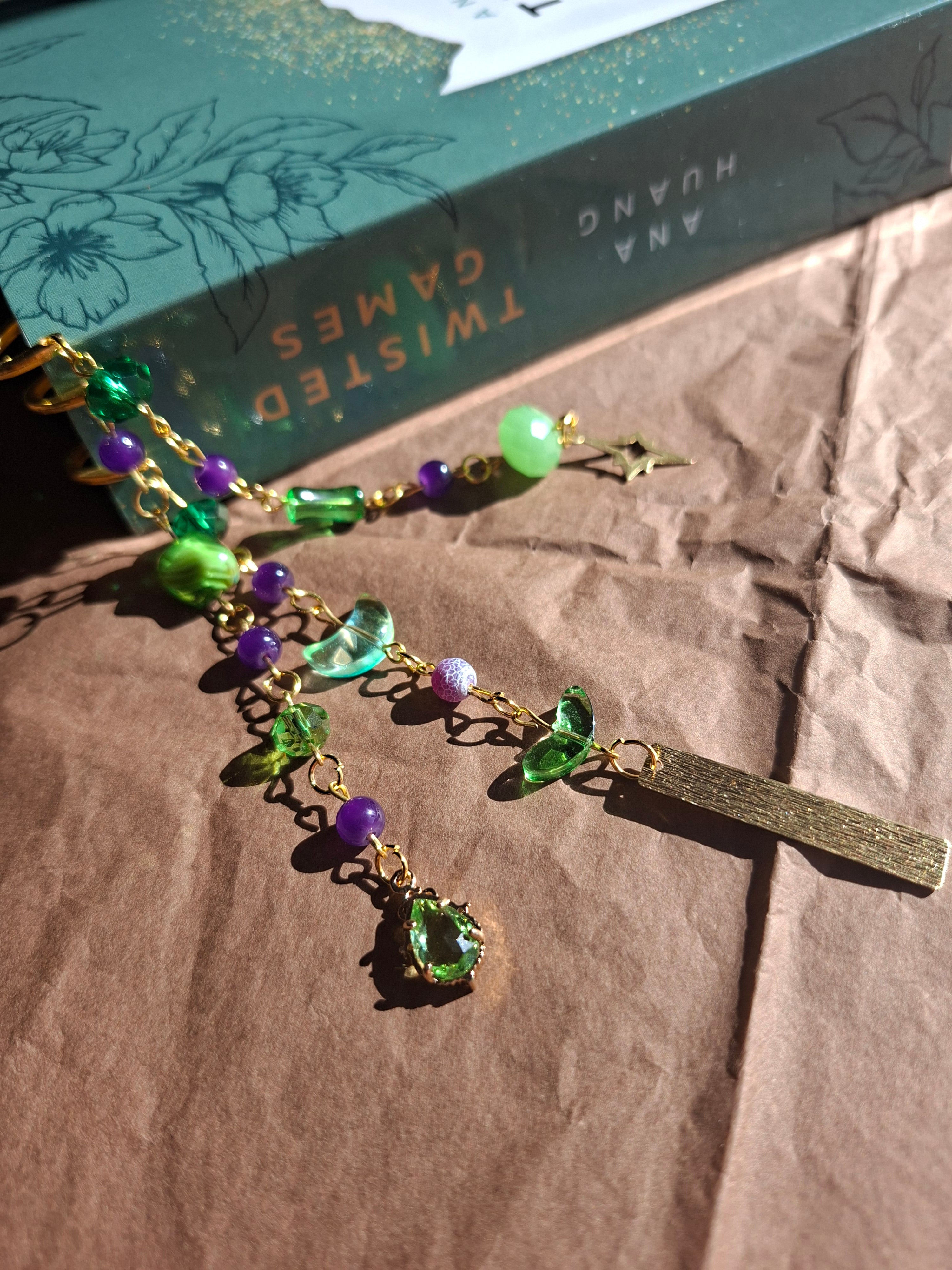 Handmade lesezeichen grün- violett