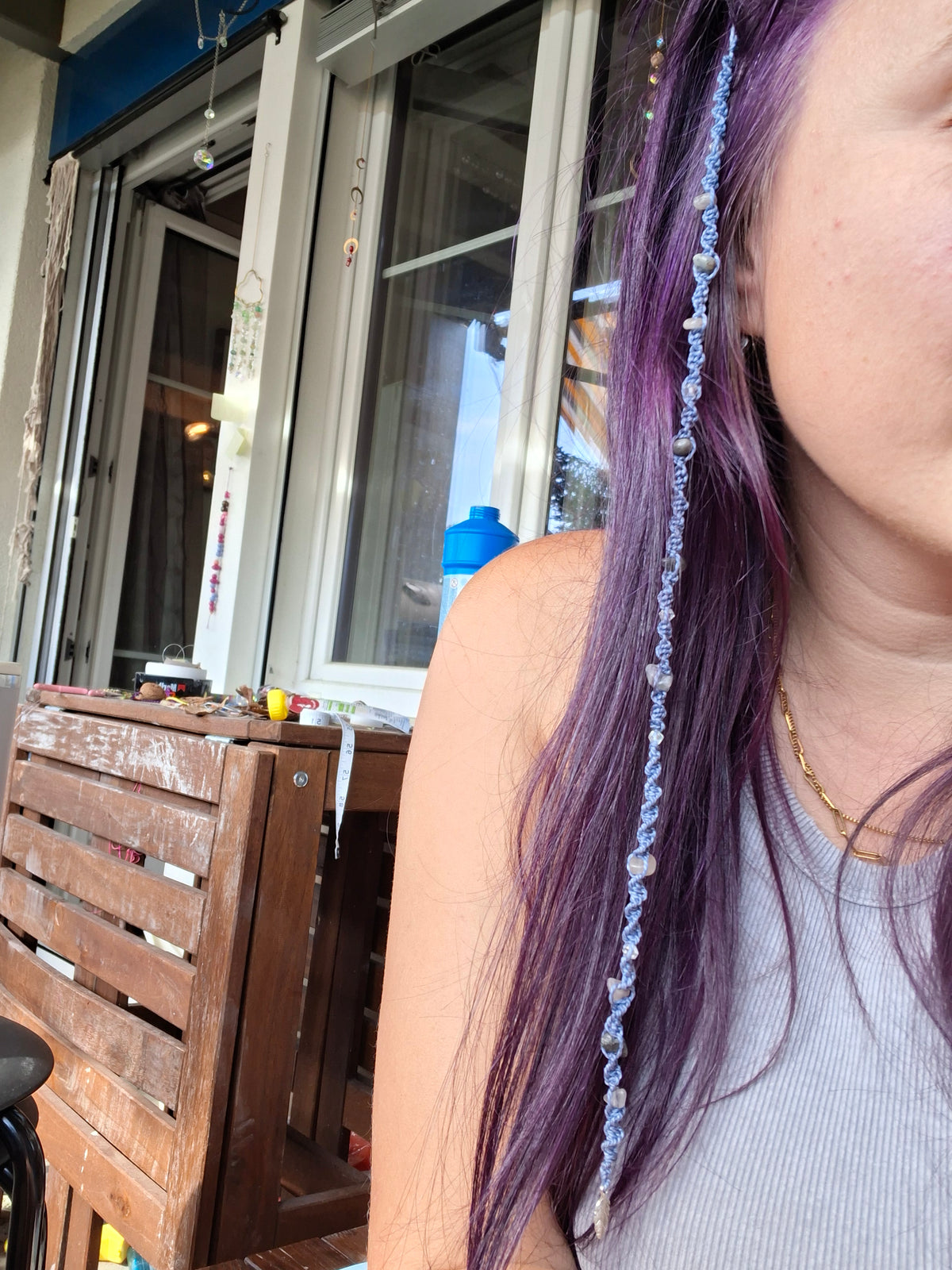 Boho Hair Wrap blue Mystic