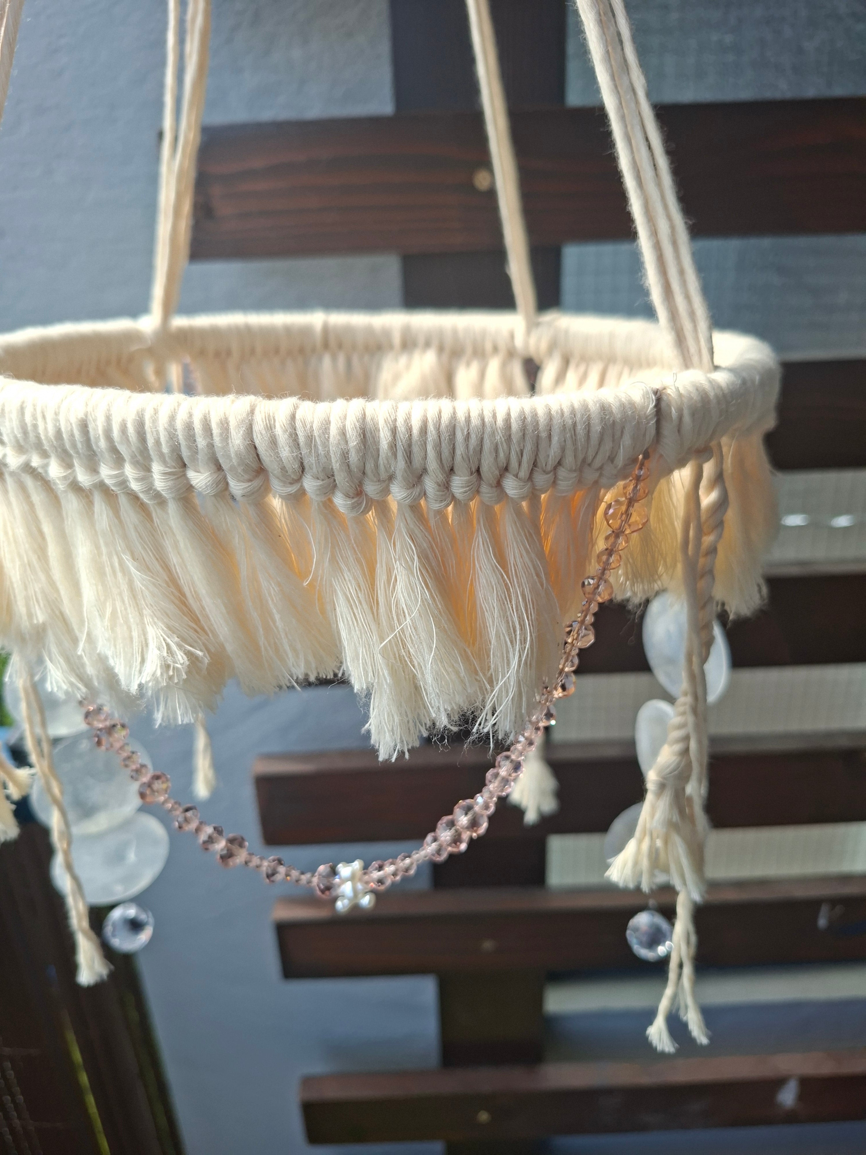 Boho Kristall-Mobile „Rosé“ – Handgemachte Fenster- & Raumdekoration