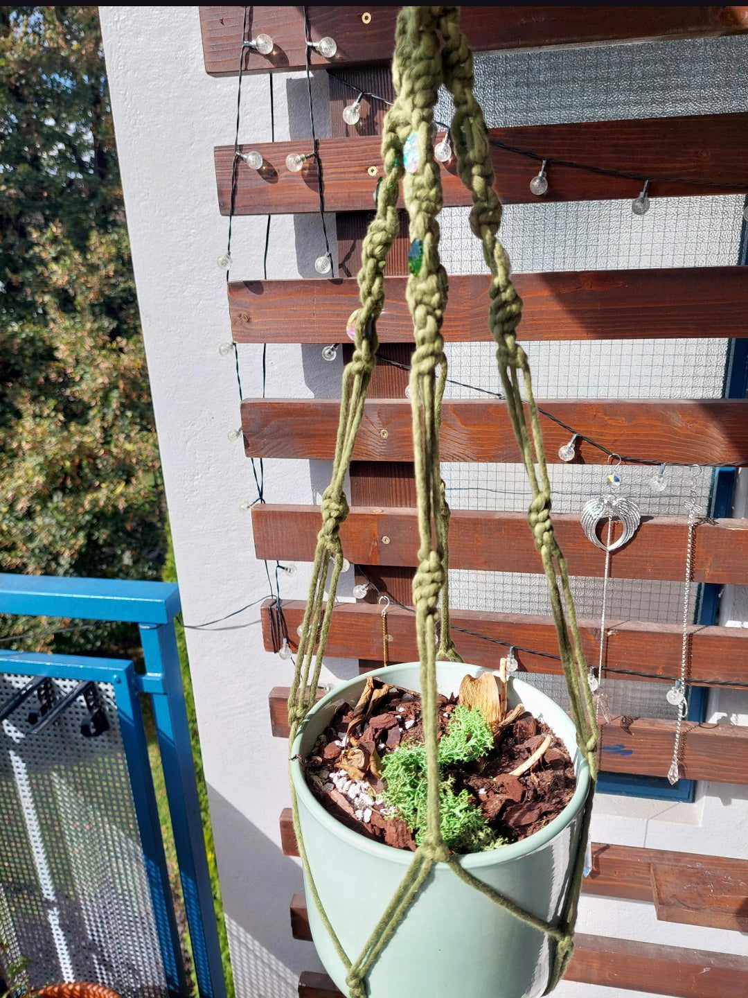 Makramee Blumenampel – Boho Pflanzenhänger Handgemacht