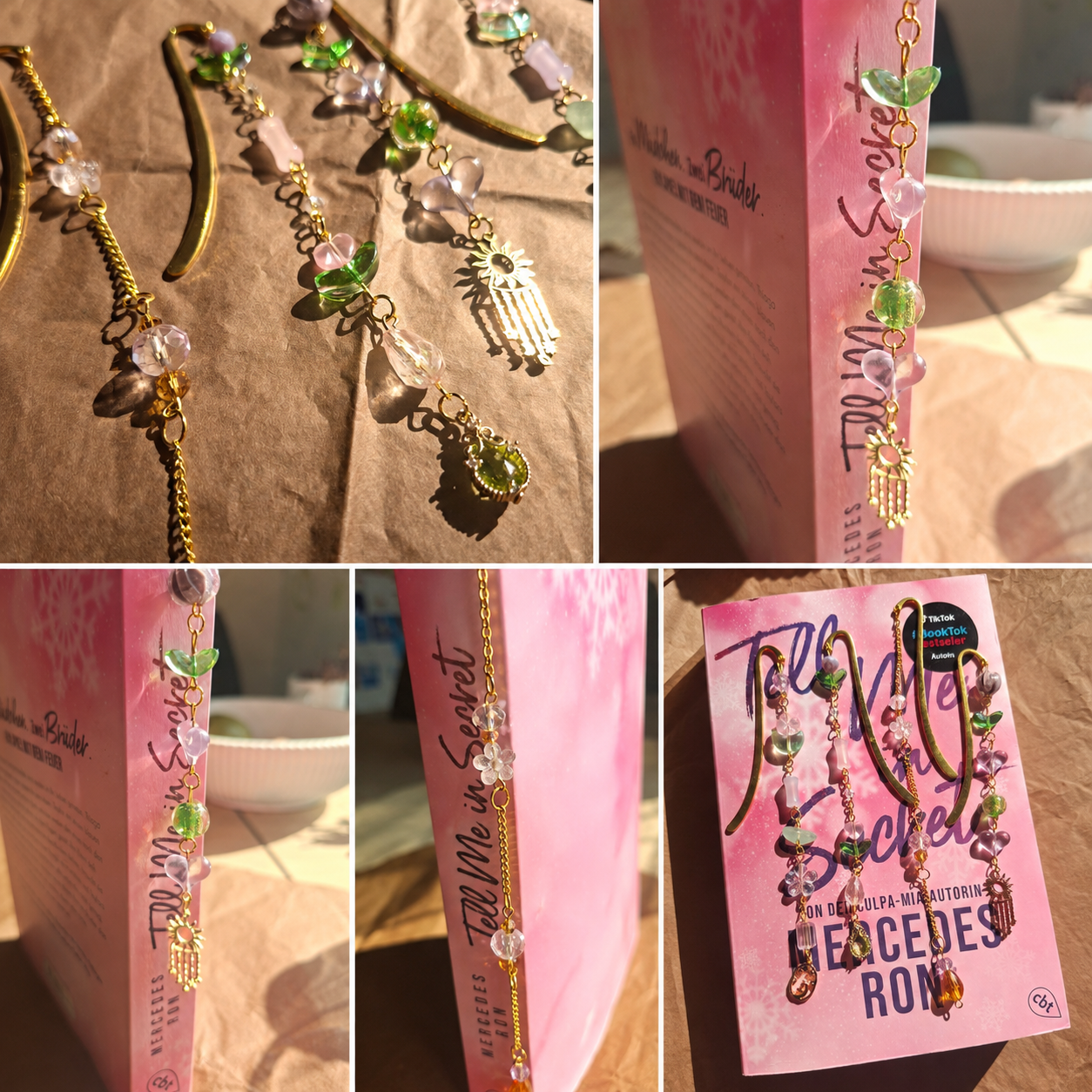 Handmade lesezeichen sonne anhänger