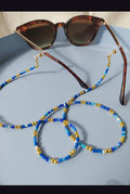 Brillenkette aus Perlen – Blau | Handgemacht