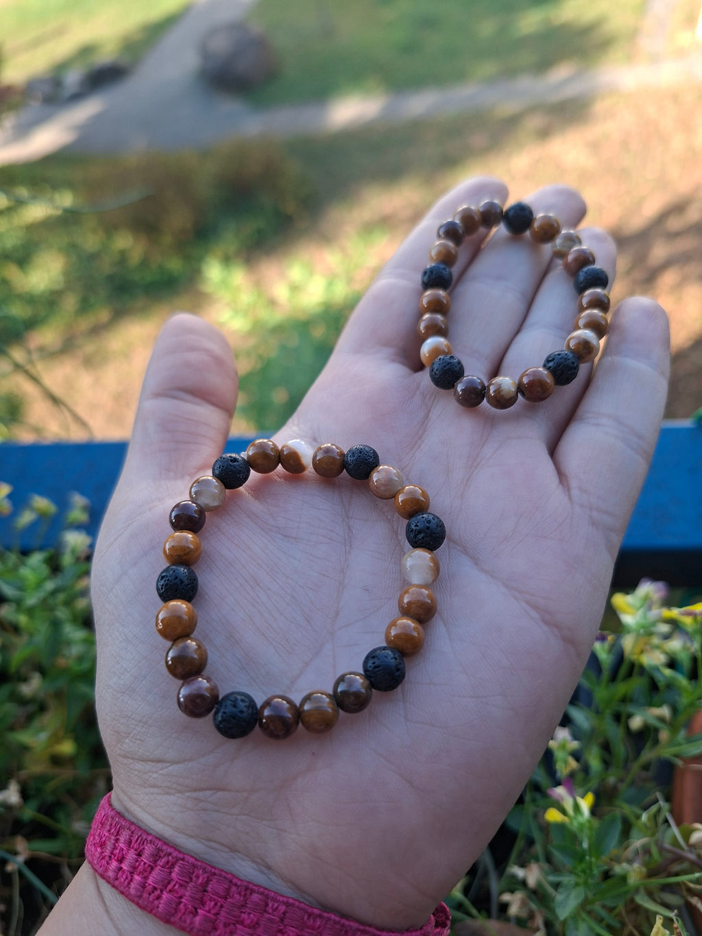 Kinderarmband - lavastein Tigerauge