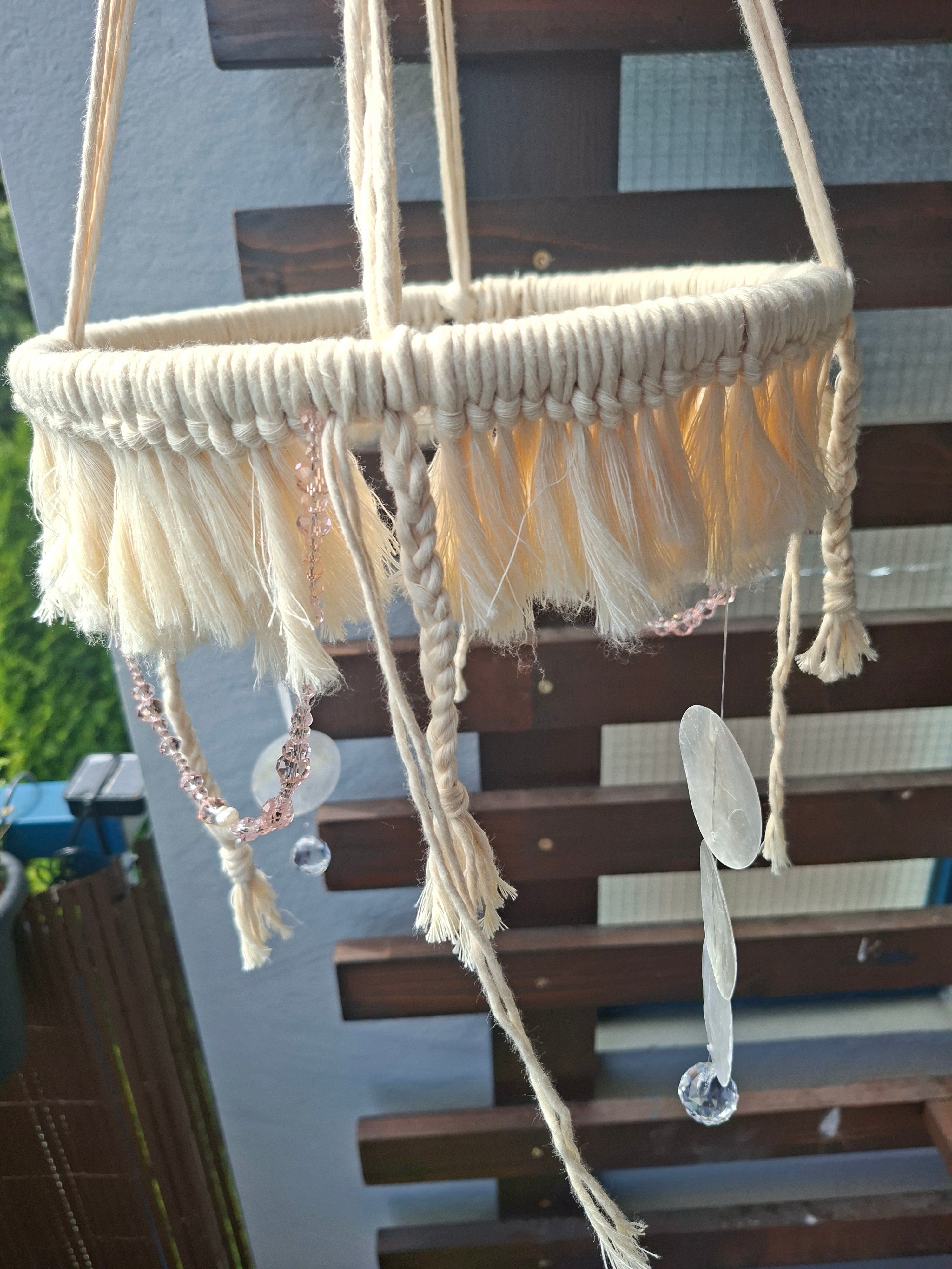 Boho Kristall-Mobile „Rosé“ – Handgemachte Fenster- & Raumdekoration