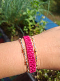 Feines armband gold perlen - gummischnur