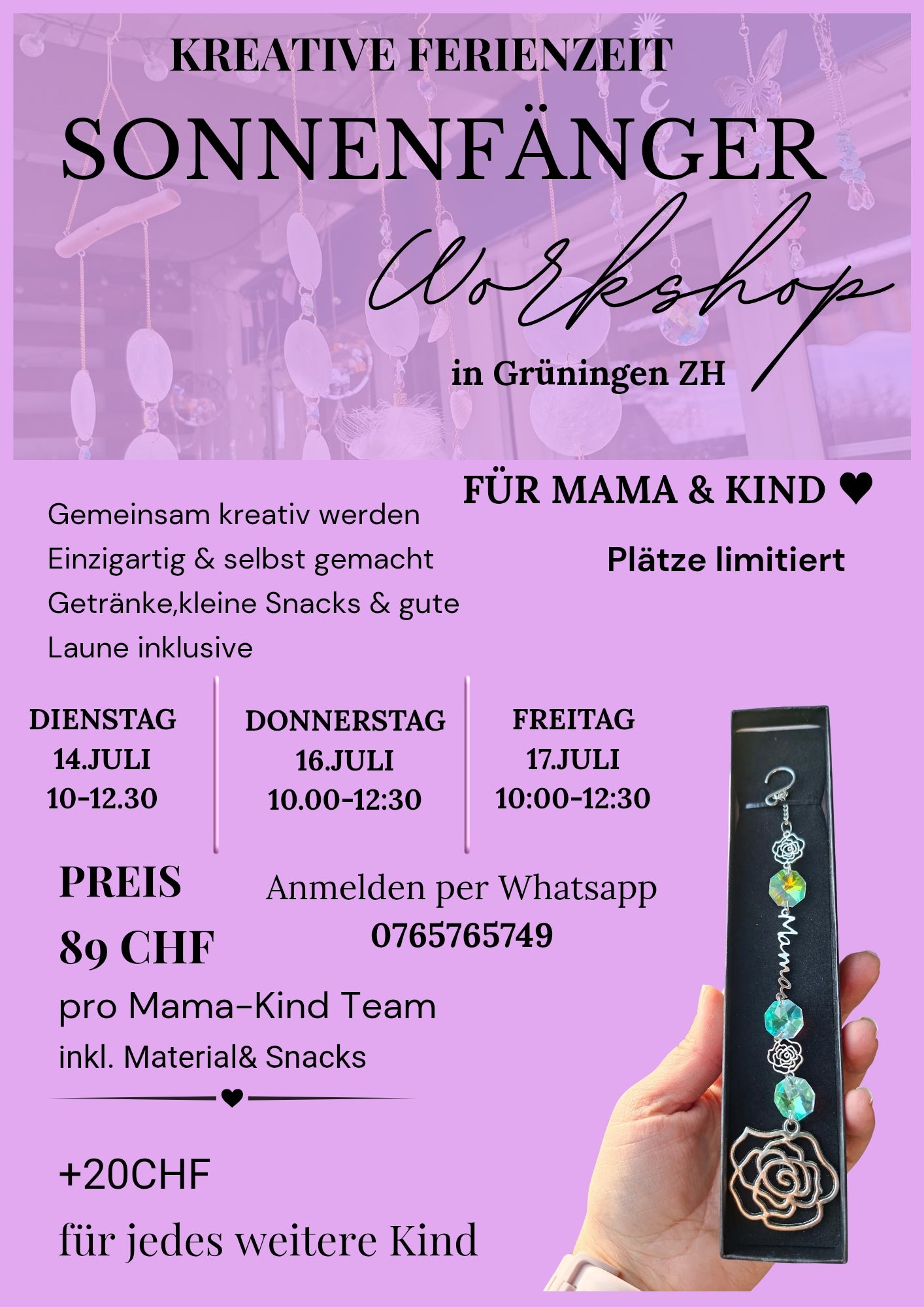 Suncatcher Mama-Kind Spezial-Workshop – Limitiert auf 3 Termine