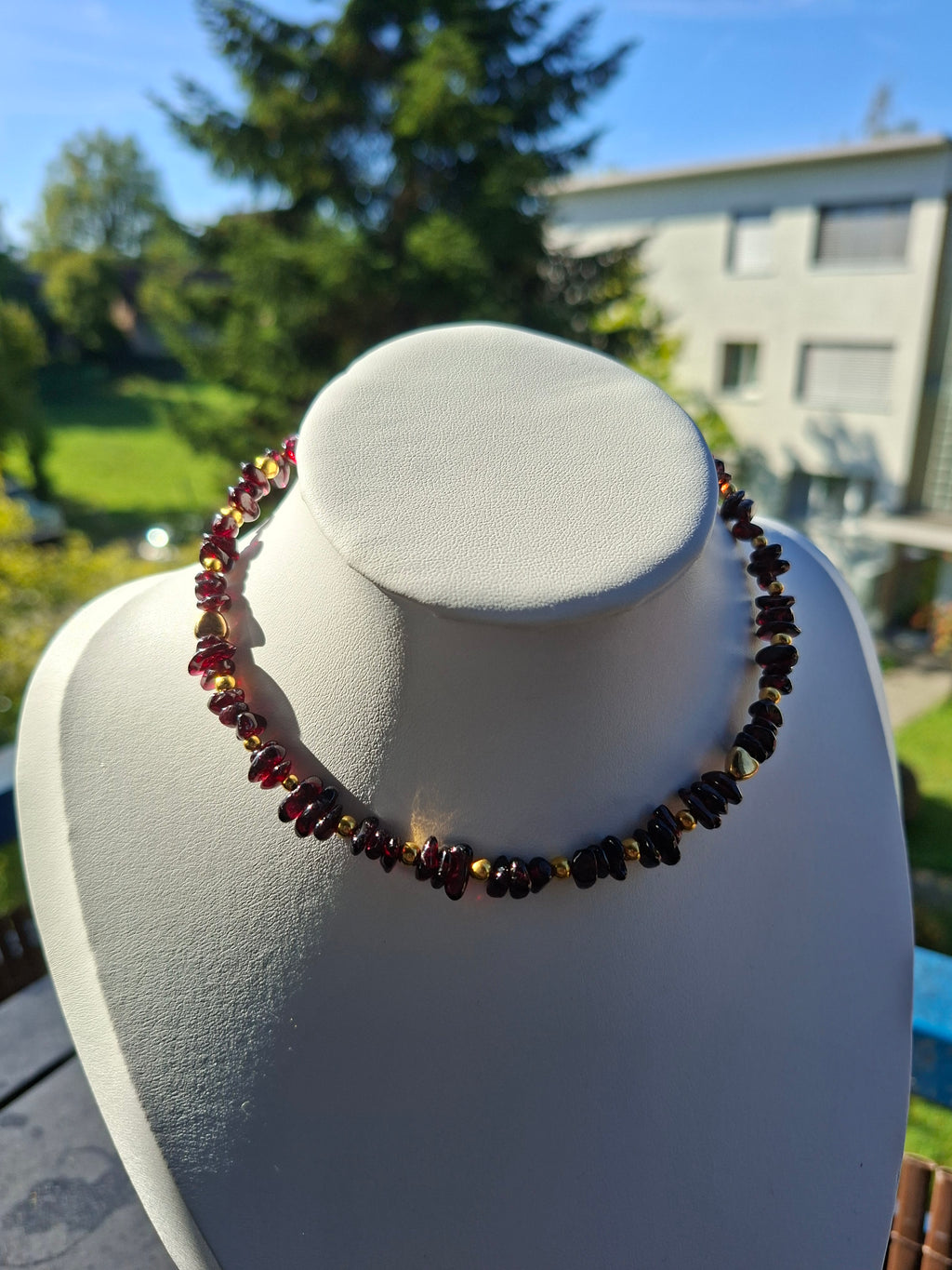 Choker kette - granat🤎