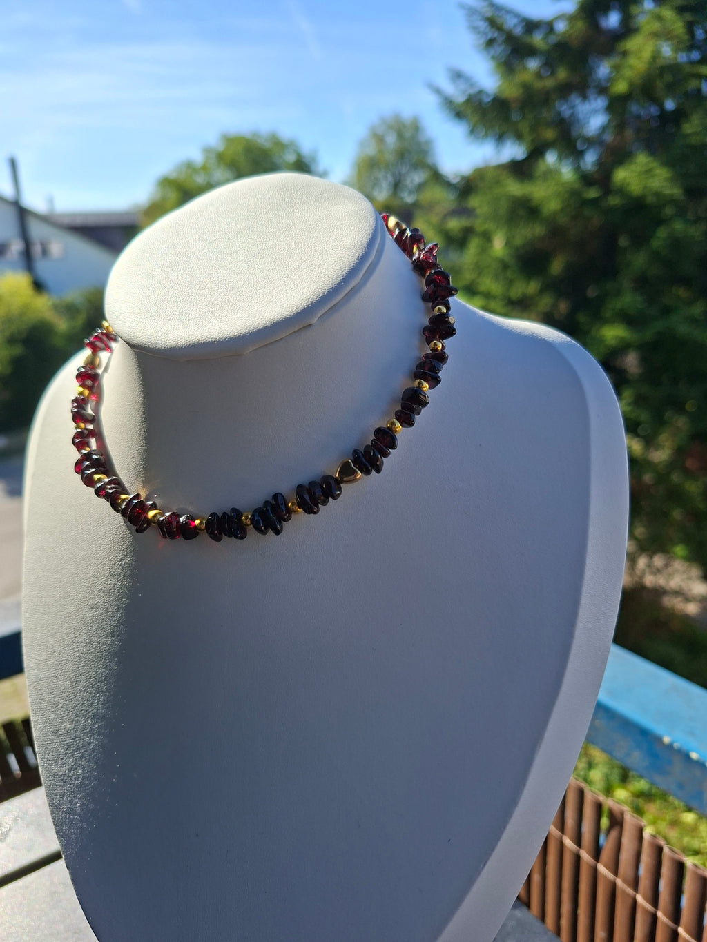 Choker kette - granat🤎