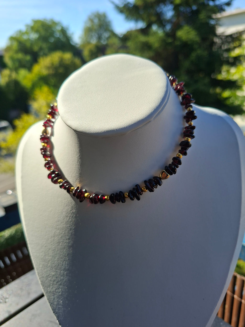 Choker kette - granat🤎