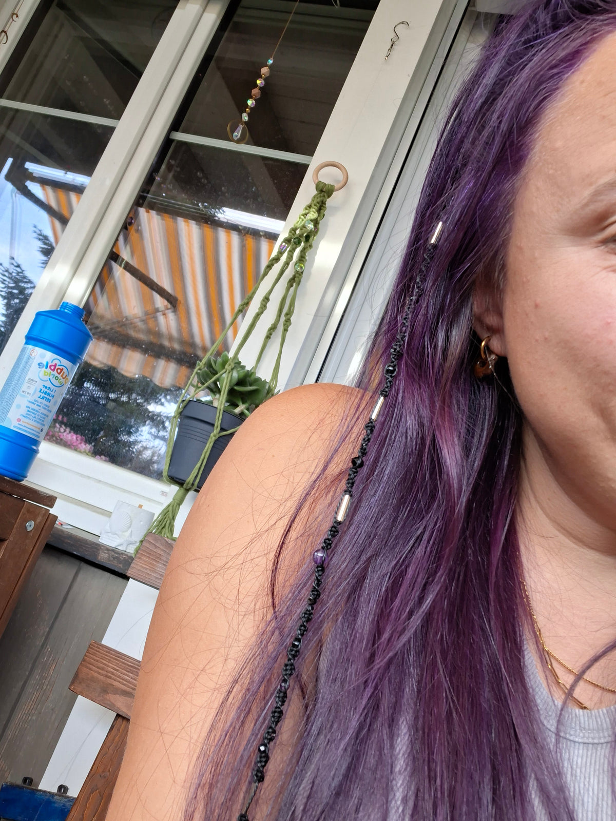 🌙 Midnight Moon – Boho Hair Wrap