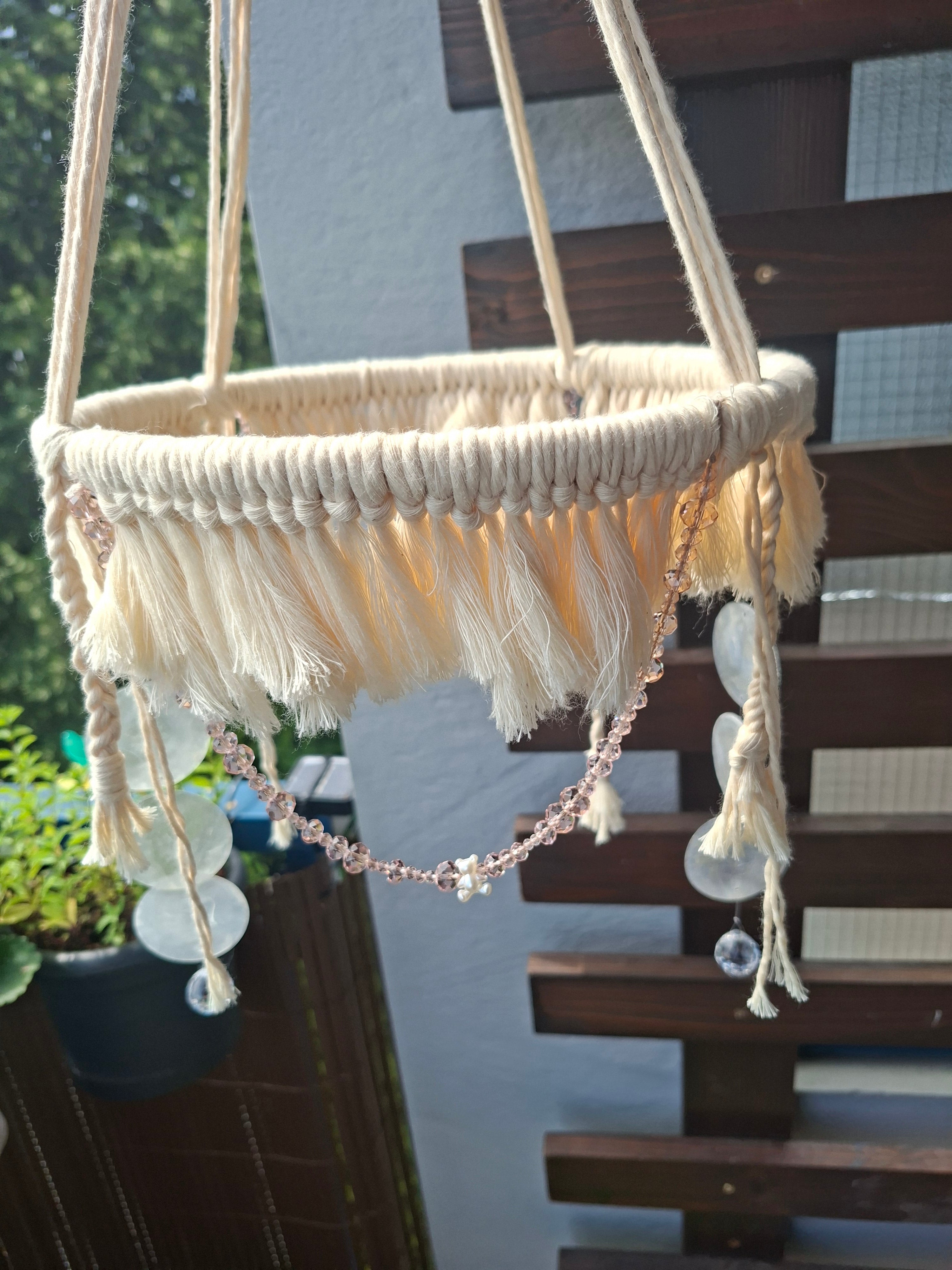 Boho Kristall-Mobile „Rosé“ – Handgemachte Fenster- & Raumdekoration