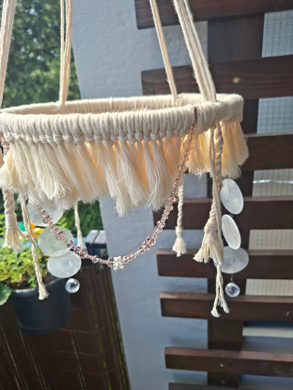Boho Kristall-Mobile „Rosé“ – Handgemachte Fenster- & Raumdekoration
