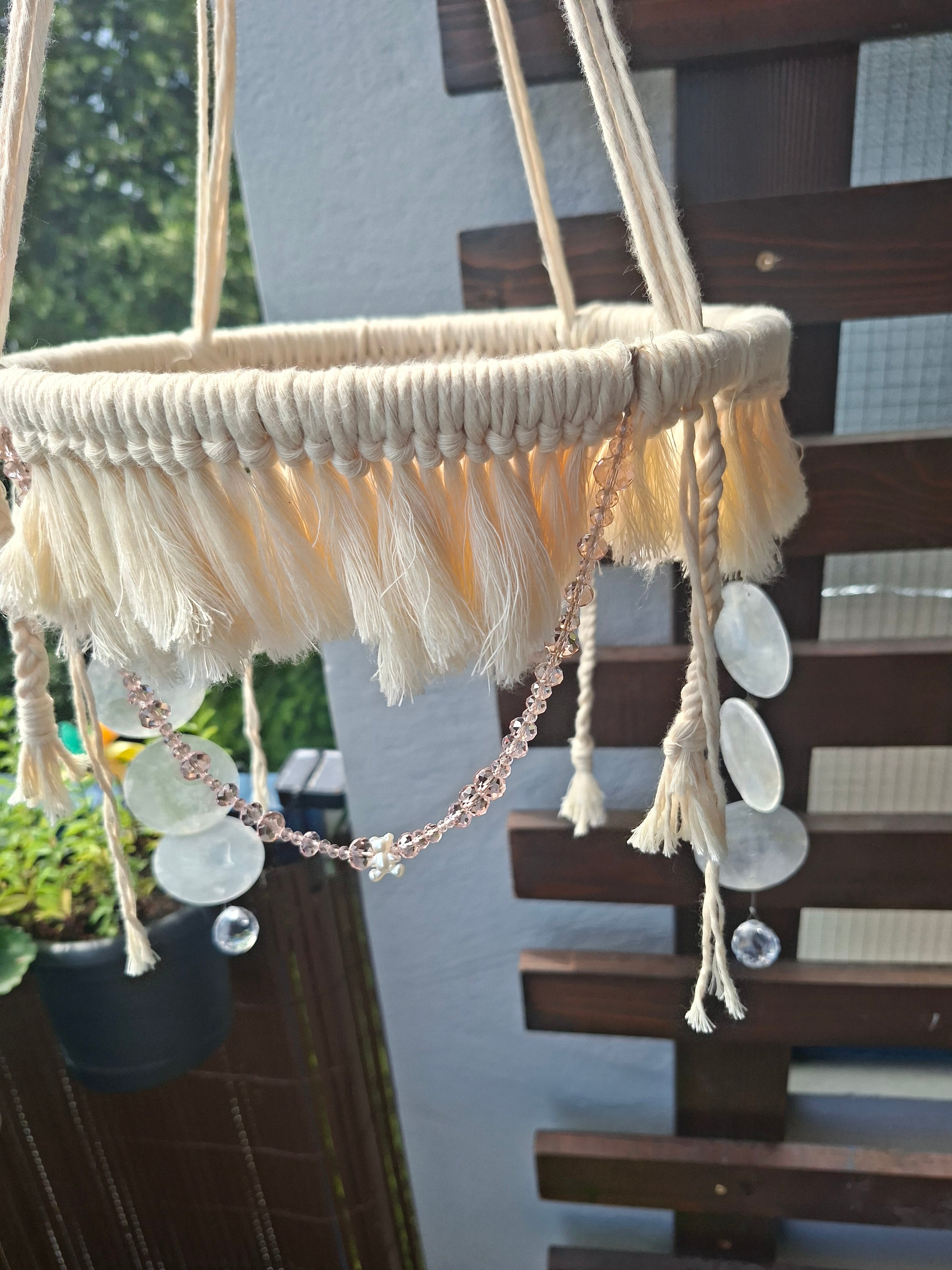 Boho Kristall-Mobile „Rosé“ – Handgemachte Fenster- & Raumdekoration
