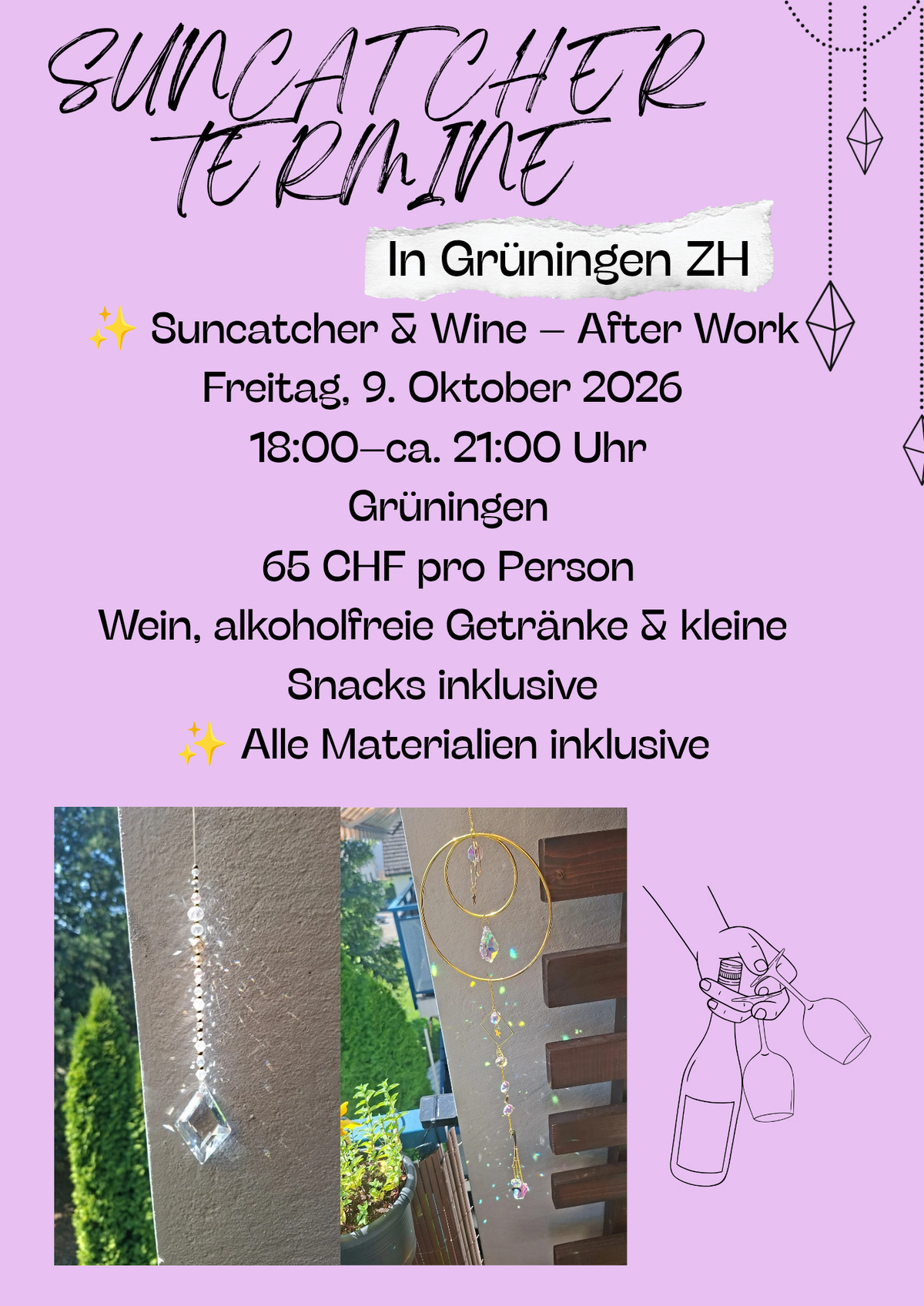 after work suncatcher & wine