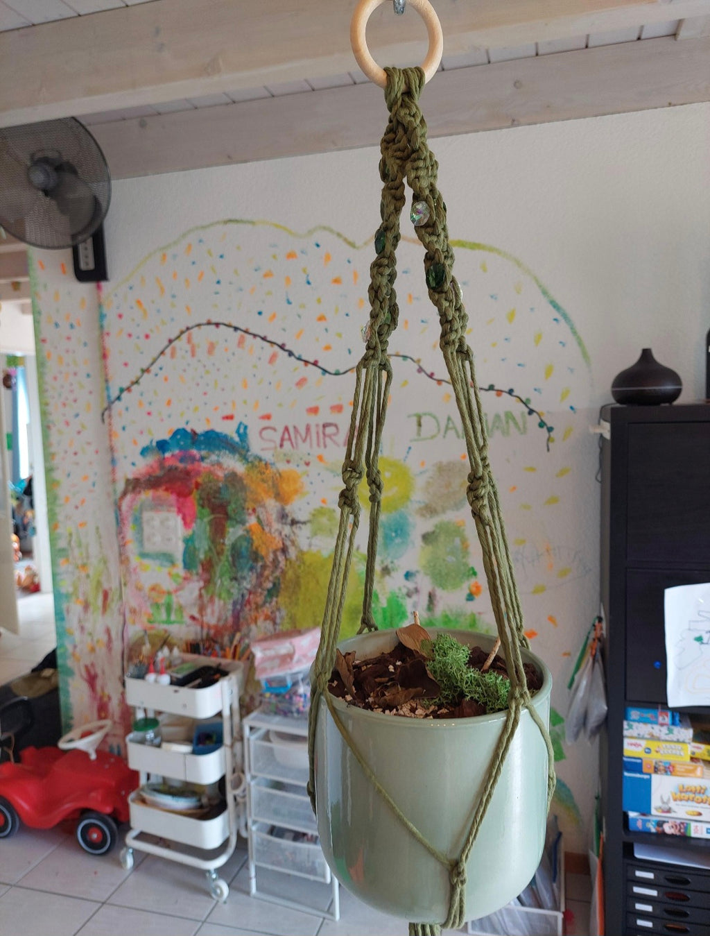 Makramee Blumenampel – Boho Pflanzenhänger Handgemacht