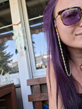 💚🌿 Sonnenbrillenkette mit Lavasteinen – Schmuck und Duftbegleiter in einem