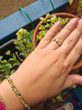 Perlenarmband grün- gold